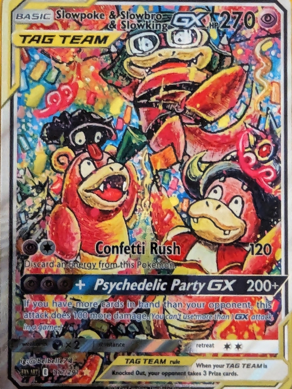 TAG TEAM Slowpoke & Slowbro & Slowking GX Holographic Card - Multicolor